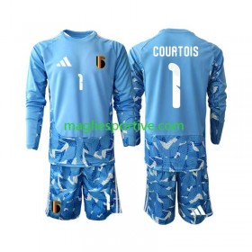 Completo Calcio Belgio Thibaut Courtois 1 Portiere Bambino Divisa Prima Mondiali 2026 ML